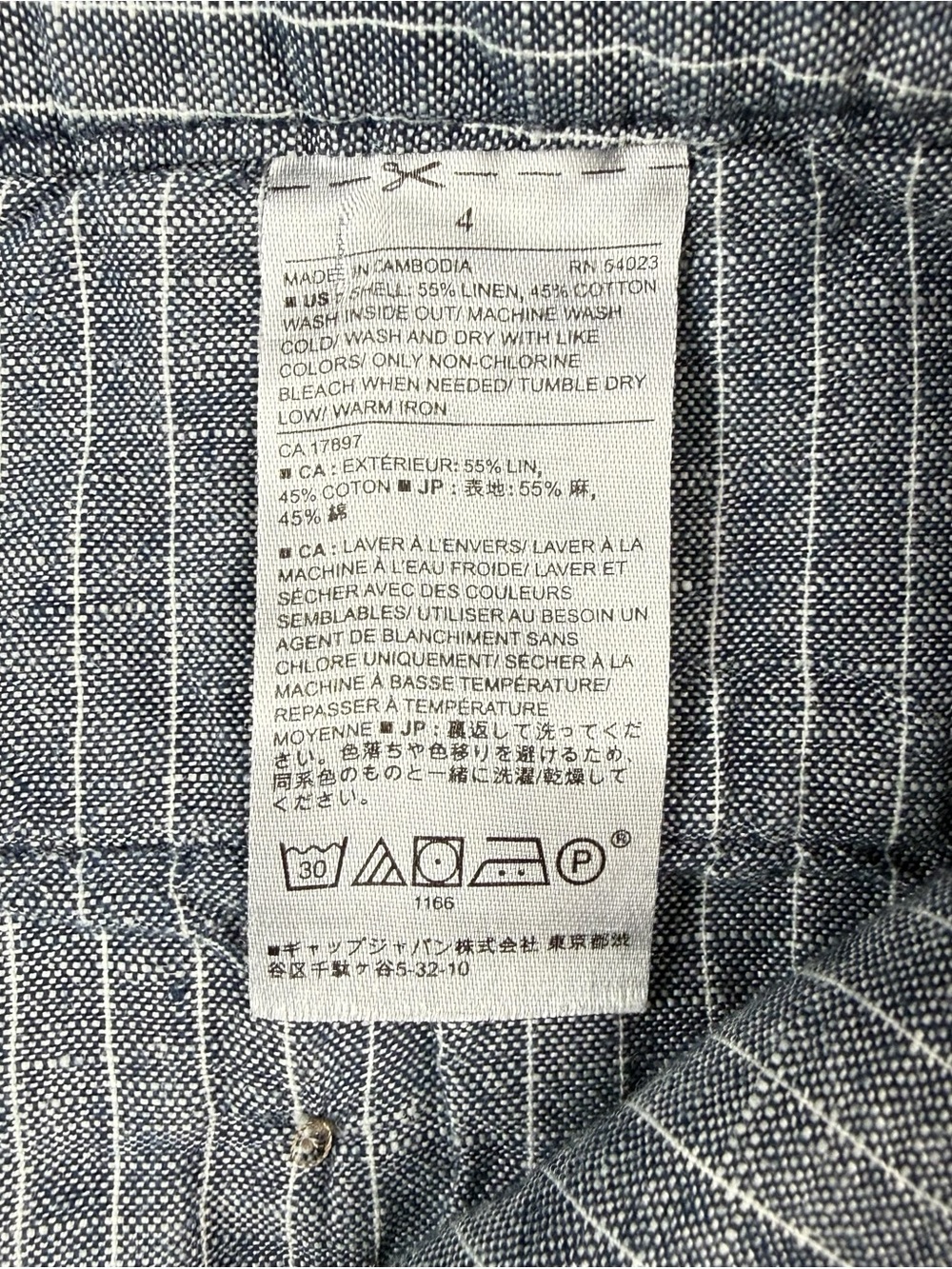Banana Republic Women’s Linen Blend‎ Pinstripe Shorts Gray Size 4 Waist 31 - Picture 3 of 10